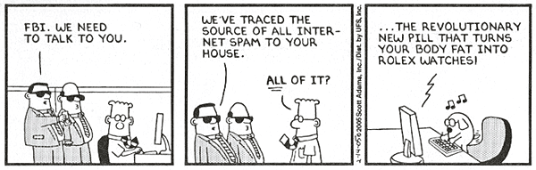 Dilbert Comic Strip about Spam